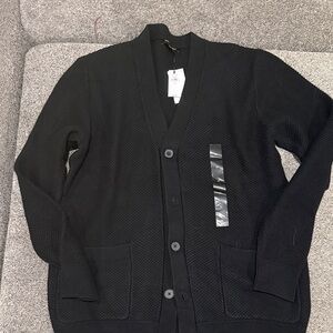 Men's Black Cardigan Sweater